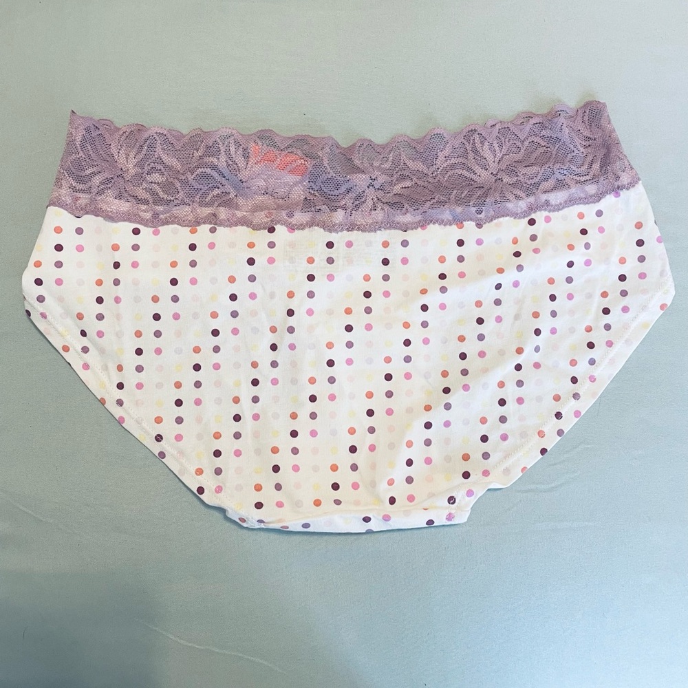 NWT Auden Cotton Blend Lace Polka Dot Hipster Undies / XS - Picture 2 of 4